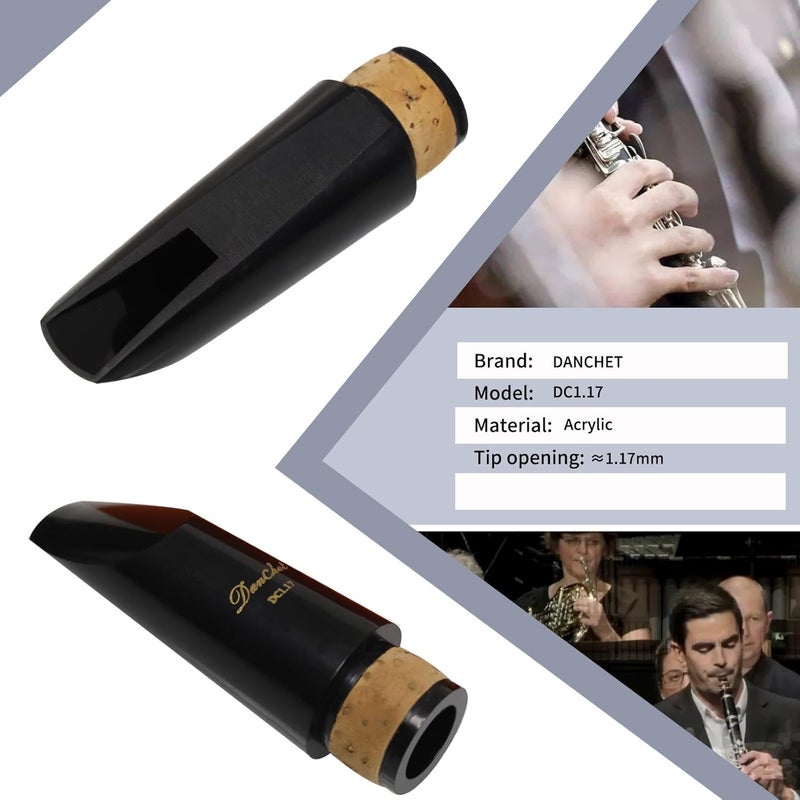 Danchet Beginner Clarinet Mouthpiece Acrylic 1.17mm for Bb or A Clarinet,Standard Series - Image 4